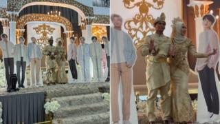 Sosyal medyada çok konuşulan düğün töreni! Yedek damatlar sahneye alındı... 8. damat olmayı böyle kabul etti