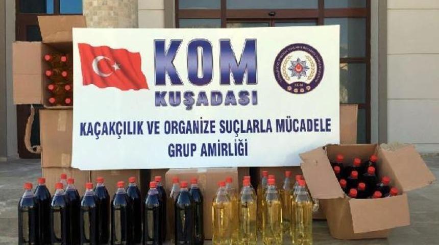 Hafif ticari araçta kaçak şarap ele geçirildi