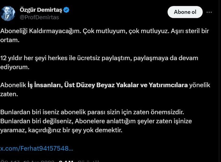 Özgür Demirtaş'ın kazancı sosyal medyanın gündeminde! Kazancı ifşa olunca sitem etti  G5