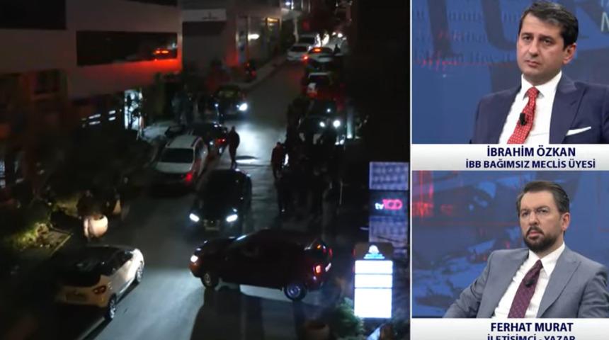 İYİ Parti'den ayrılan İbrahim Özkan'a canlı yayın sırasında protesto! Kanal binası önünde slogan attılar 