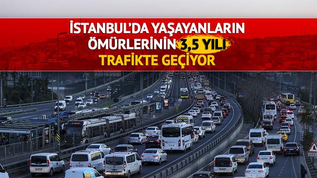 1 günlük mesaiye denk geliyor! İstanbullular yaşamlarının 3,5 yılını trafikte tüketiyor... 36 dakikalık mesafe 80 dakikada kat edilebildi!