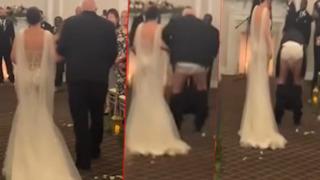 Düğünde şoke eden anlar! Gelinin babasının bir anda pantolonu düştü... Davetliler ne yapacağını şaşırdı