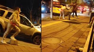 İstanbul'da vatandaşlar ne olduğunu anlayamadı! 'Beni hamileyken ortada mı bırakacaksın?' diyen kadına tekme attı