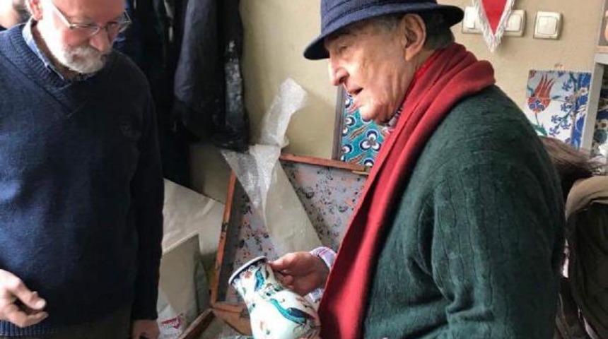 Rahmi Koç, helikopter ile geldiği İznik'de çini atölyesini gezdi