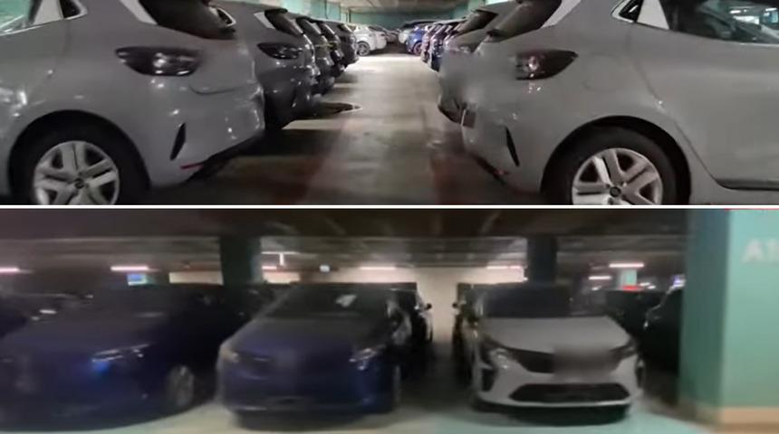 Sıfır arabalarla ilgili ortalığı karıştıran yeni görüntü! Yer İstanbul’da bir AVM’nin otoparkı…