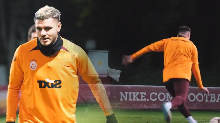 Galatasaray paylaşımlarıyla taraftarını derbi havasına sokmaya başladı! Kerem Aktürkoğlu'ndan antrenmanda müthiş gol