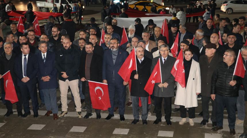 Amasya'da terör örgütü PKK'ya tepki