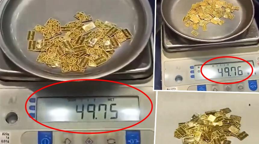 Gram altın alanlar sosyal medyadaki bu videoyu konuşuyor! Altınları tek tek paketinden çıkarıp tarttı sonuç herkesi şoke etti…