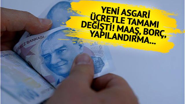 Asgari ücretle beraber o rakamlar da değişti! Maaşlar, borçlar, ödenekler, yapılandırmalar...