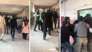 Veliler okulu bastı, öğrencilerin gözü önünde öğretmenleri dövdü! O anlar kamerada