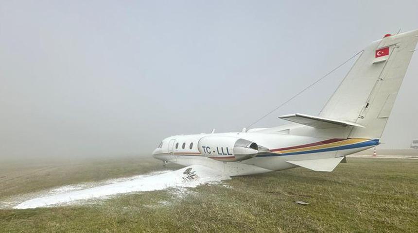 SON DAKİKA | Diyarbakır'da özel jet inişi sırasında pistten çıktı