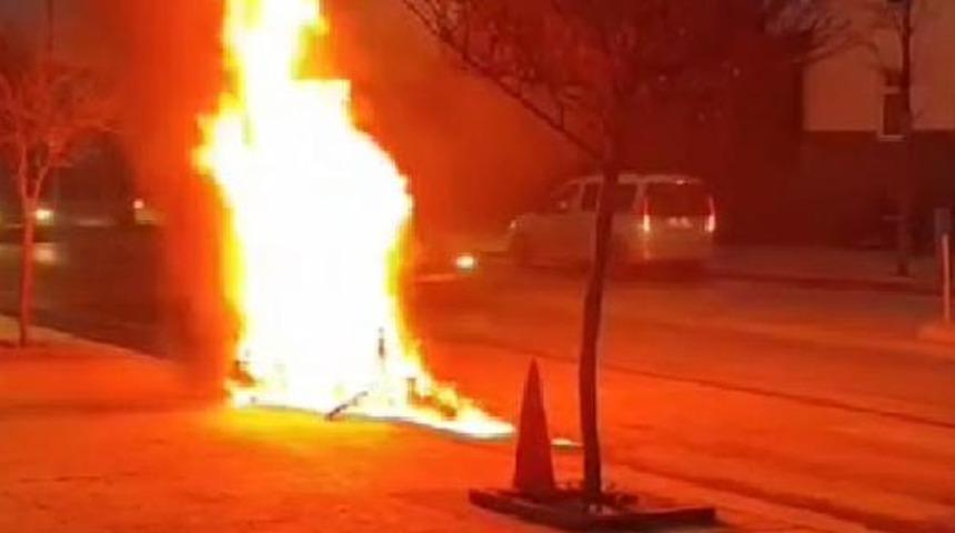 Yer: Düzce! Yakalanınca ateşe verdi