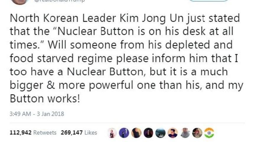 Trump Kuzey Kore&rsquo;nin &ldquo;d&uuml;ğmesi&rdquo; ile alay etti