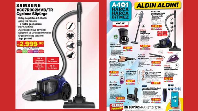 A101 Aldın Aldın Kataloğu'nda uygun fiyatıyla dikkat çeken Samsung elektrikli süpürgeyi inceledik