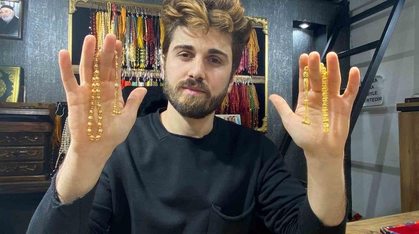 Elazığ’da el yapımı yatırımlık 14 ayar altın tespihlere yoğun ilgi: 70 bin liraya kadar alıcısı var