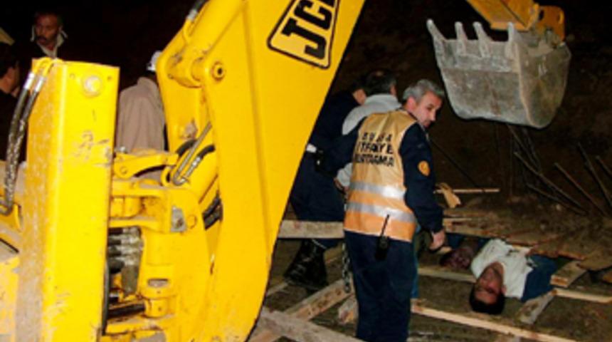 Bursa'da inşaatta g&ouml;&ccedil;&uuml;k