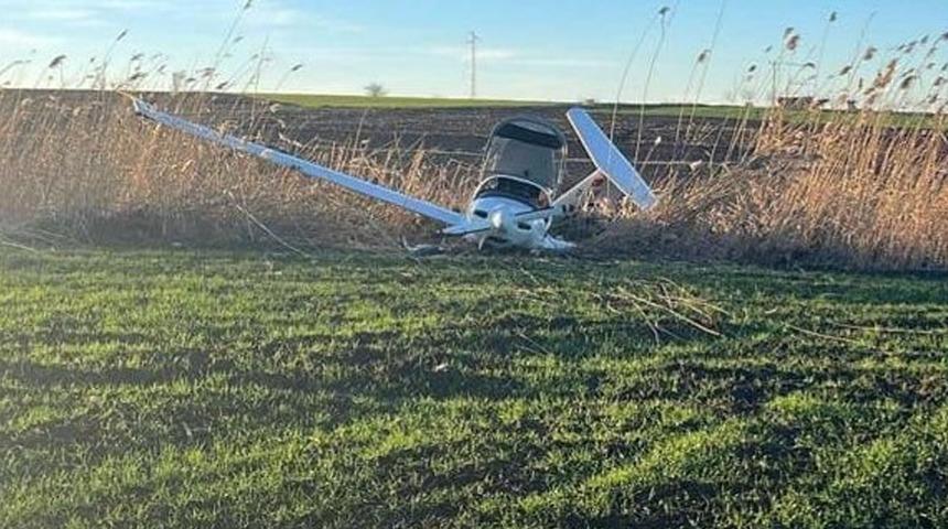 Bursa'da eğitim u&ccedil;ağı tarlaya zorunlu iniş yaptı