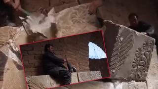 Parçaladılar, yıktılar ve hatta patlattılar! Yeni görüntüler ortaya çıktı, DEAŞ bir tarihi böyle yok etti