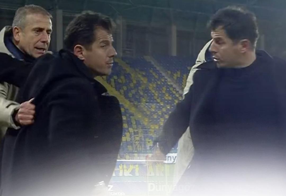 Emre Bel&ouml;zoğlu ma&ccedil; bitmeden &ccedil;ılgına d&ouml;nd&uuml;! Abdullah Avcı sakinleştirmeye &ccedil;alıştı ama işe yaramadı...