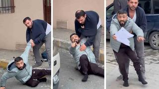 Büyü yapıldığını söyleyip kendini yerden yere attı! İlginç anlar kamerada