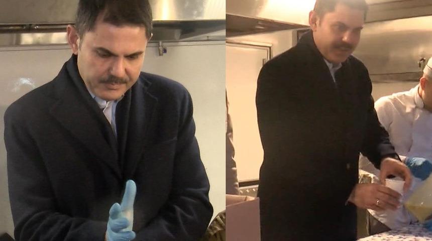 Murat Kurum güpegündüz eldivenleri taktı, tezgahın başına geçti! Sabah namazından sonra 'çorba' dağıttı: İmamoğlu'na 'rakip' vaatler...