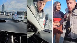 Korku dolu anlar kamerada! Öfkeli sürücü yolunu kesip camını yumrukladı