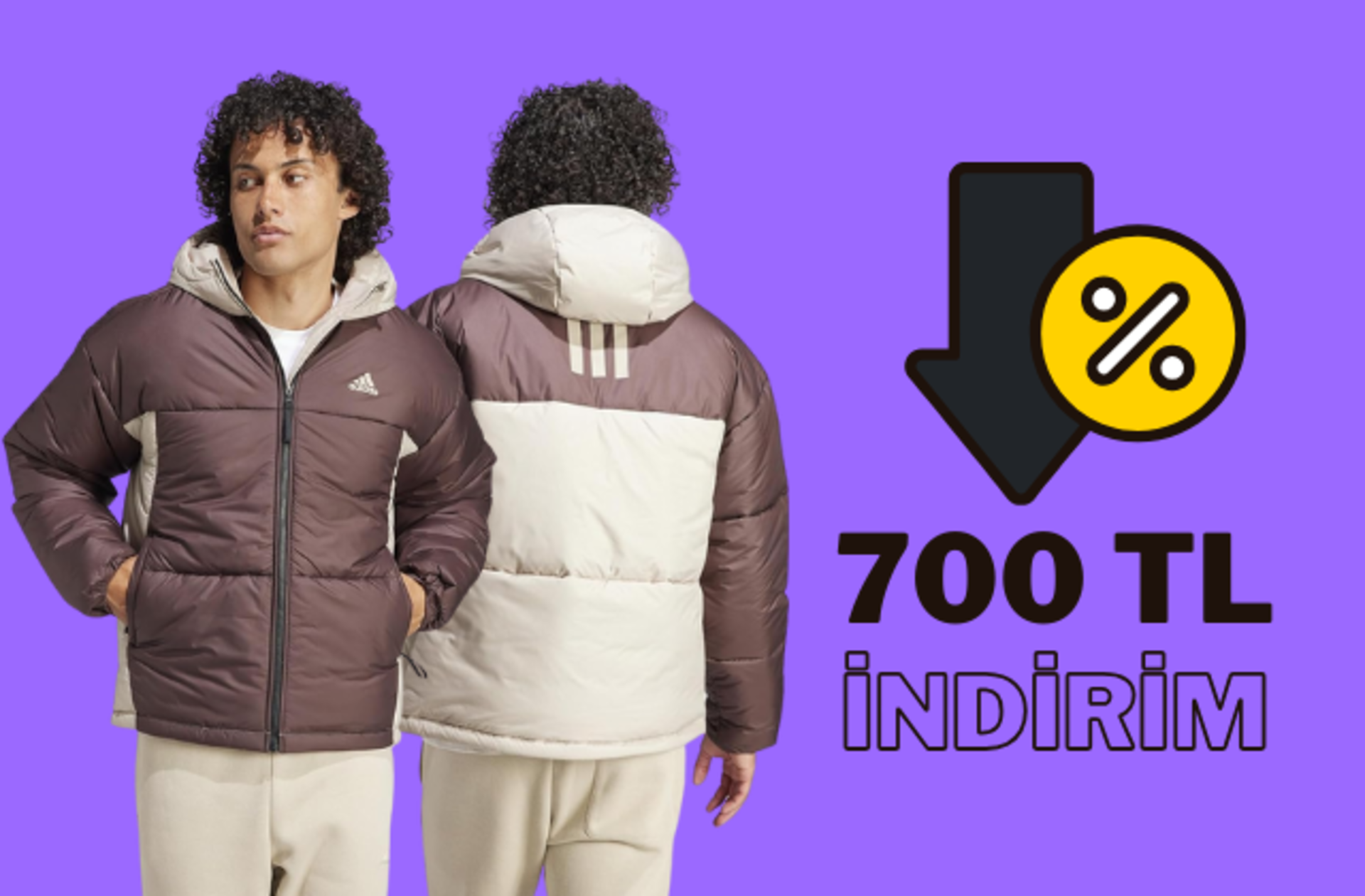 Fiyatı 2 bin 789 TL'ye düştü! Isı yalıtımlı Adidas mont indirime girdi