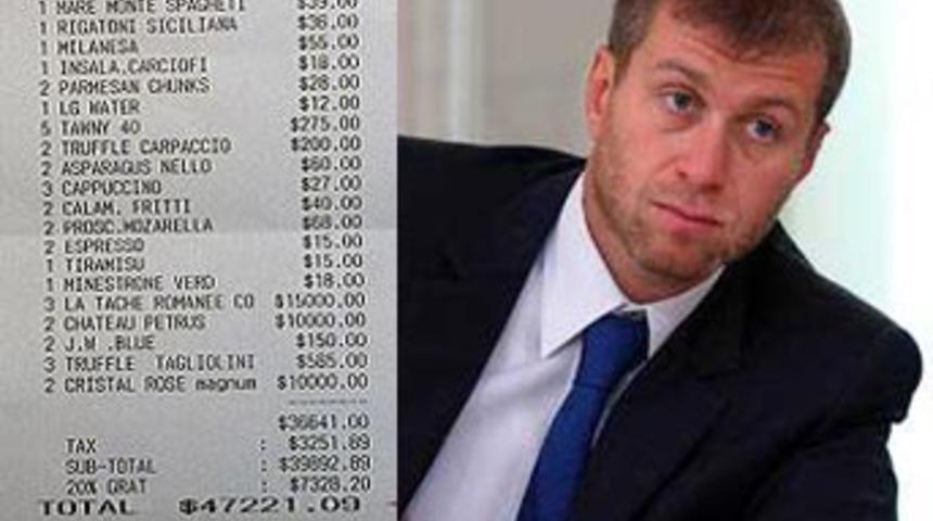 Yemeğe bir servet &ouml;dedi!