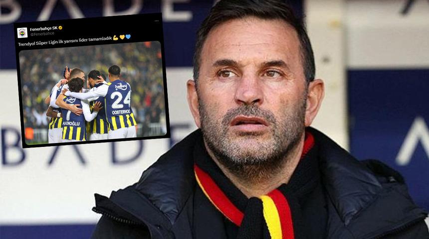 Galatasaray'ın Sivasspor karşısında yaşadığı puan kaybı sonrası ezeli rakibi Fenerbahçe'den göndermeli paylaşım!