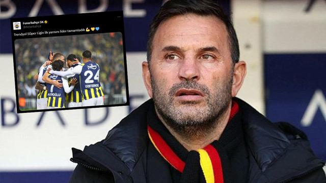 Galatasaray'ın Sivasspor karşısında yaşadığı puan kaybı sonrası ezeli rakibi Fenerbahçe'den göndermeli paylaşım!