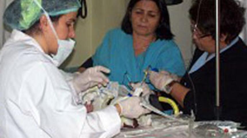 Alev alan beşikteki bebek yaralandı