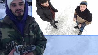 Kar nedeniyle yollar kapanınca... Drone ile alışveriş görenleri şaşırttı! İşte o anlar