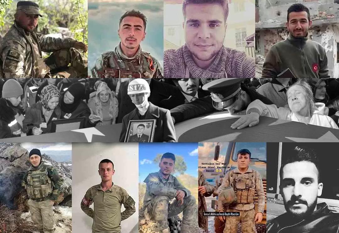 Pen&ccedil;e-Kilit şehitlerine son veda! T&uuml;rkiye, kahraman askerlerini g&ouml;zyaşlarıyla uğurladı