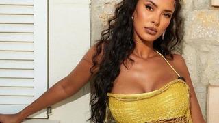 Aşk Adası'nın sunucusu Maya Jama yarışmacıların önüne geçti! Her an göğüsleri fırlayacak gibi