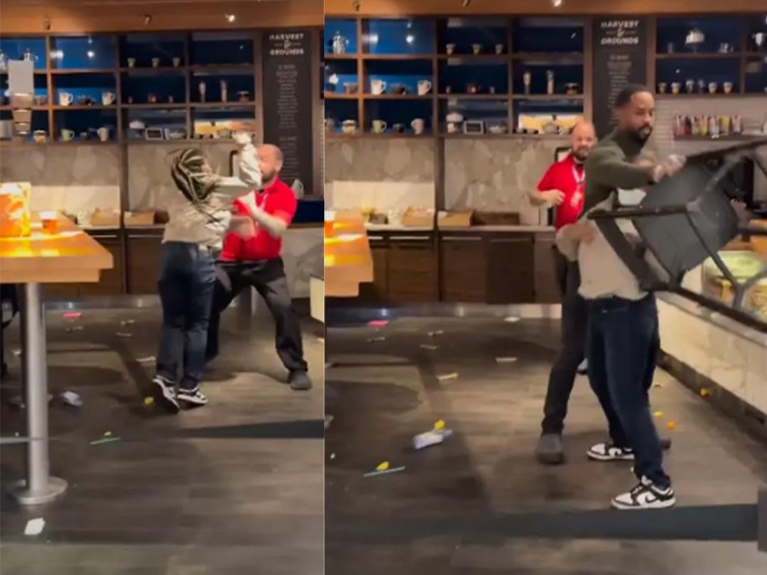 Kovulduğunu &ouml;ğrenince &ouml;fkeden deliye d&ouml;nd&uuml;! Patronuna saldırıp ortalığı birbirine kattı... Kavga anları saniye saniye kamerada...