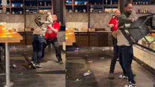 Kovulduğunu öğrenince öfkeden deliye döndü! Patronuna saldırıp ortalığı birbirine kattı... Kavga anları saniye saniye kamerada...