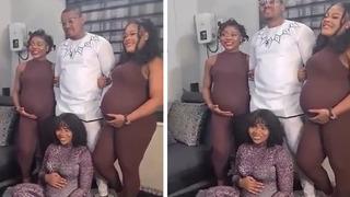 Sonunda bu da oldu! Üç sevgilisi aynı anda hamile kaldı...Hepsini yanına alarak böyle poz verdi