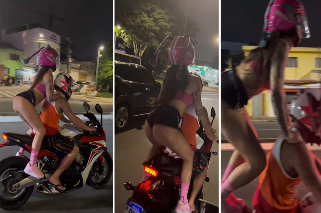 Onu kimse durduramıyor! Brezilyalı şarkıcı Mc Pipokinha motorda twerk yaptığı anları paylaştı... Sosyal medyada yer yerinden oynadı