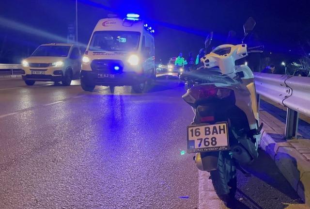 Bursa'da devrilen motosikletin sürücüsü öldü