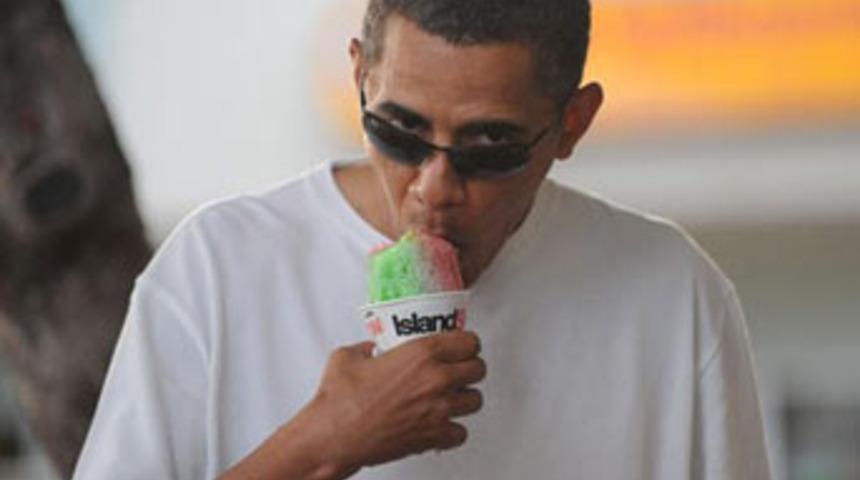 Obamaların dondurma keyfi