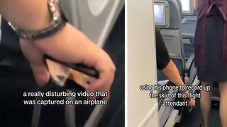 Uçakta mide bulandıran sapıklık! Hostesin eteğinin altını video çekerken yakalandı... O anlar saniye saniye kaydedildi