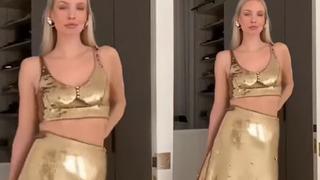 Demet Akalın Leonie Hanne'nin giydiği kıyafeti giyince... Hiç olmamış ya