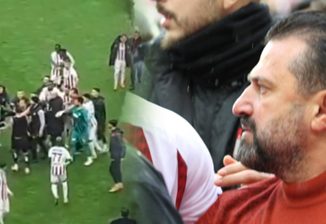 S&uuml;per Lig'de b&uuml;y&uuml;k olay! Sumudica ile B&uuml;lent Uygun sahanın i&ccedil;inde birbirine girdi!