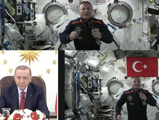 Erdoğan ile uzay istasyonundaki Gezeravcı canlı yayında görüştü