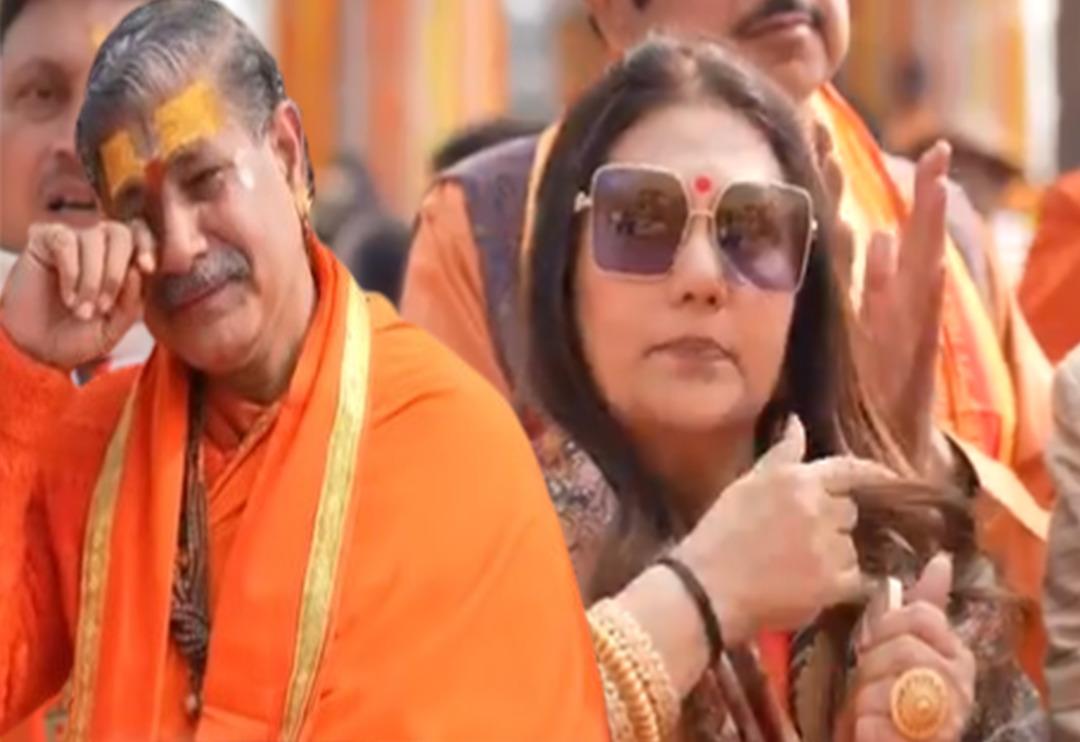 Hindistan Başbakanı Narendra Modi, Bab&uuml;r Camisi'nin yerine inşa edilen tapınağı a&ccedil;tı! T&ouml;rene on binler katıldı... G&ouml;zyaşları sel oldu