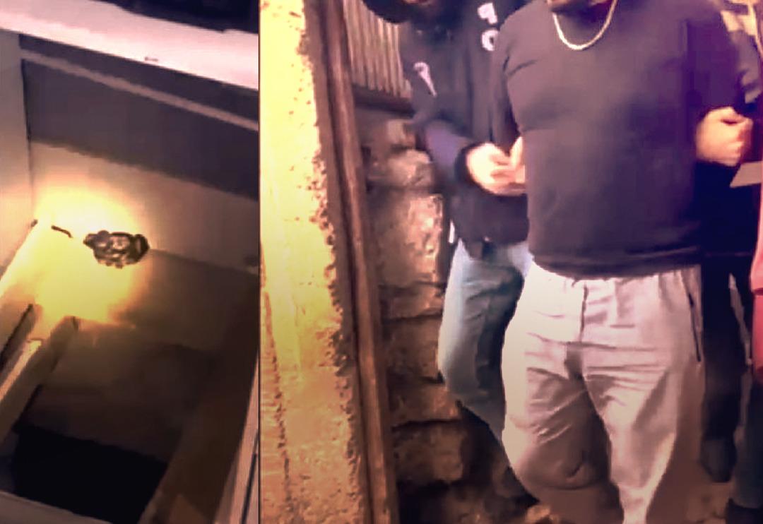  Evde t&uuml;nel, k&ouml;m&uuml;rl&uuml;kte silah at&ouml;lyesi! Yatak odasına giren İzmir polisi de şaşırdı... 25 ayrı su&ccedil;tan cezası vardı, yakalandı