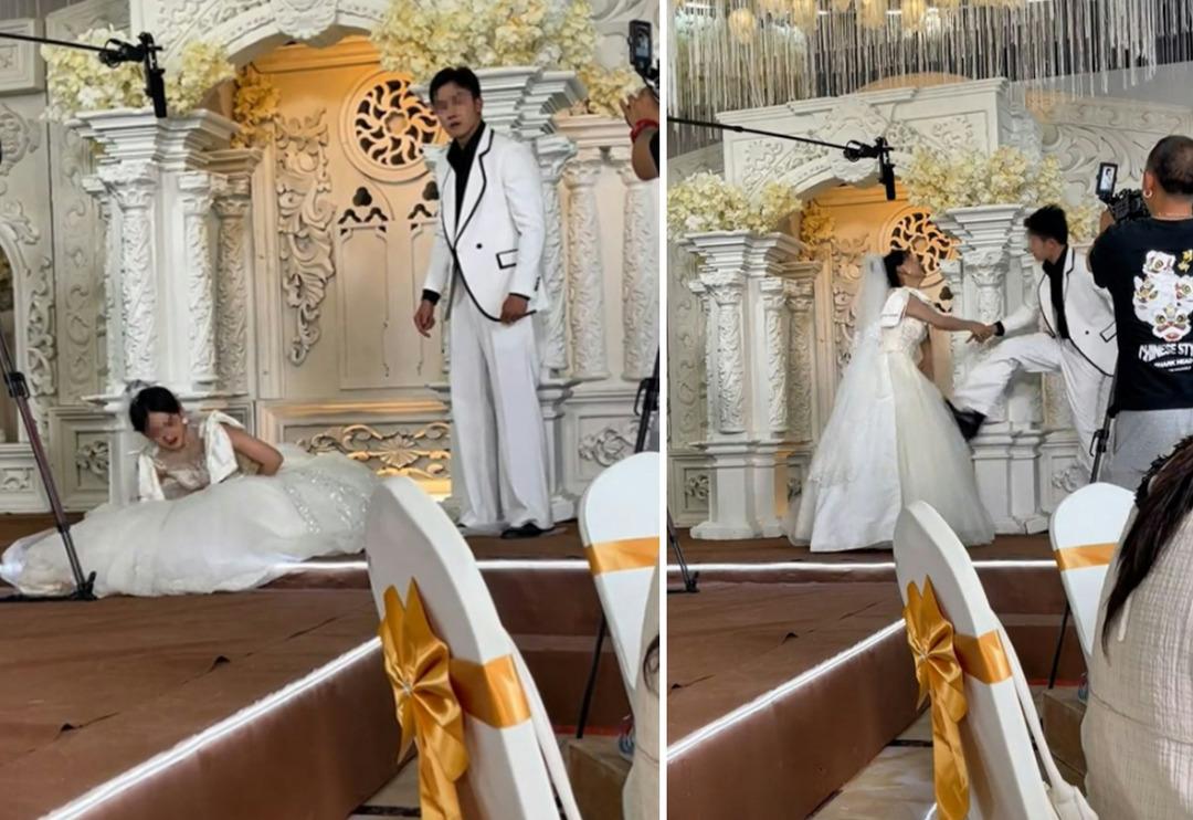 D&uuml;ğ&uuml;n&uuml;n ortasında geline tekme atarak yere d&uuml;ş&uuml;rd&uuml;! Davetlilerden kimse bir şey yapmadı... "Eski sevgilisinden mesaj aldım"