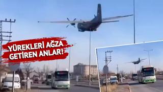 Kayseri'de yürekleri ağza getiren anlar: Arabaların üstünden teğet geçti! 