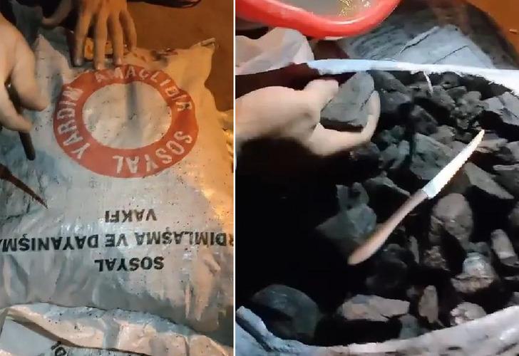 Yardım olarak kömür dağıttılar ‘taş’ çıktı! Sosyal medyadan tepki yağdı: ‘Şu rezilliğe bakın! Valimize sesleniyoruz’ G4