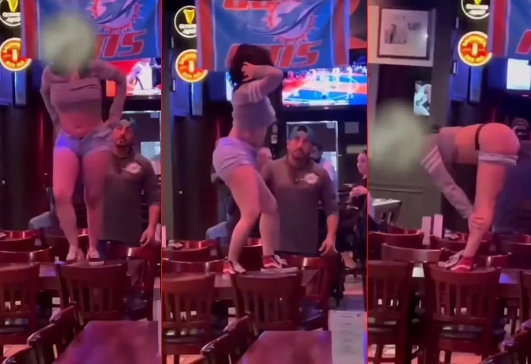 Alkol&uuml; fazla ka&ccedil;ıran kadın mekanın ortasında kendisini kaybetti! Masanın &uuml;zerine &ccedil;ıkıp dans etti... Yetmedi &uuml;zerini &ccedil;ıkarttı